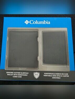Columbia Black Slim Leather Wallet Set